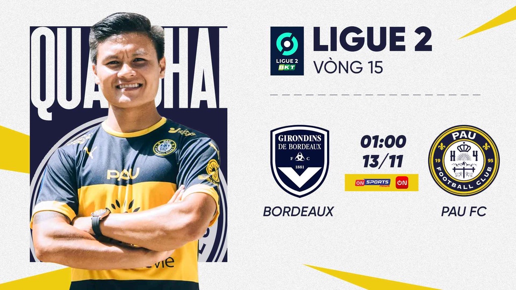 Link trực tiếp vòng 15 Ligue 2, Bordeaux Pau FC lúc 1h ngày 13/11