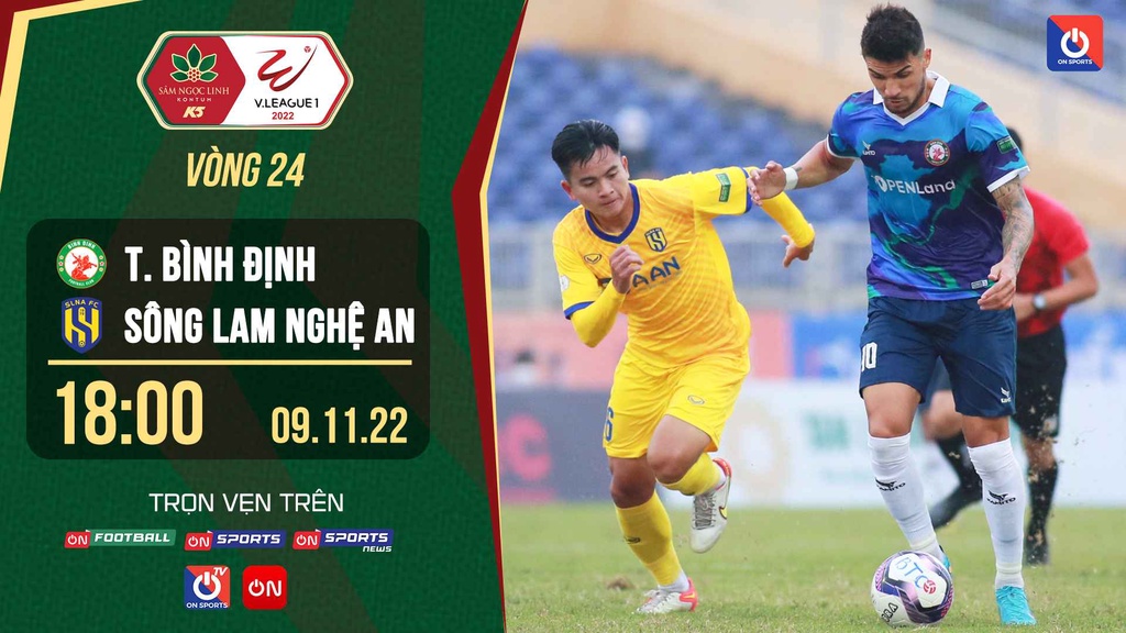 Link trực tiếp Topenland Bình Định vs Sông Lam Nghệ An lúc 18h ngày 9/11 giải V.League 2022