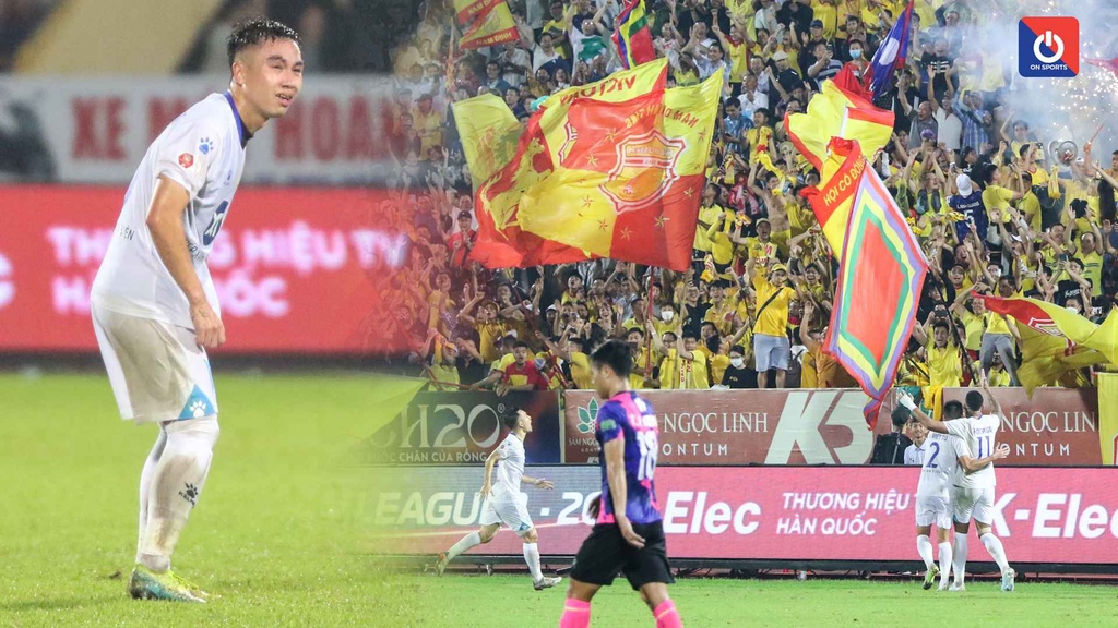 Cầu thủ Nam Định ngã gục vì vui sướng, hồi hộp không dám xem đồng đội sút phạt đền