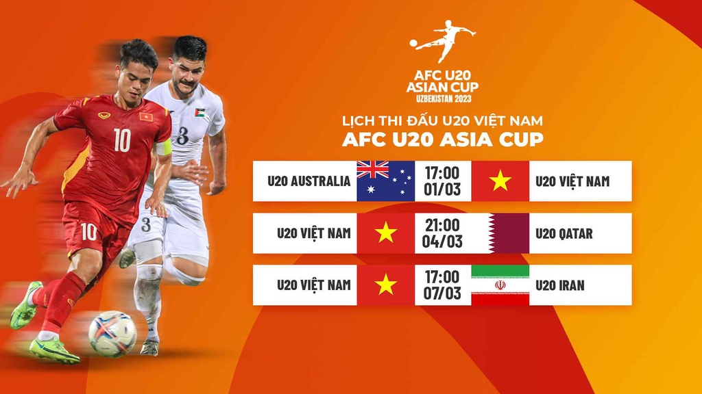 Lịch thi đấu U20 Việt Nam tại VCK U20 Châu Á: Thử thách cho tham vọng World Cup